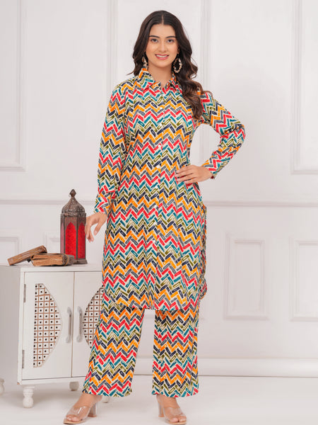 Wavy Wonder Collared Co-ord Set
