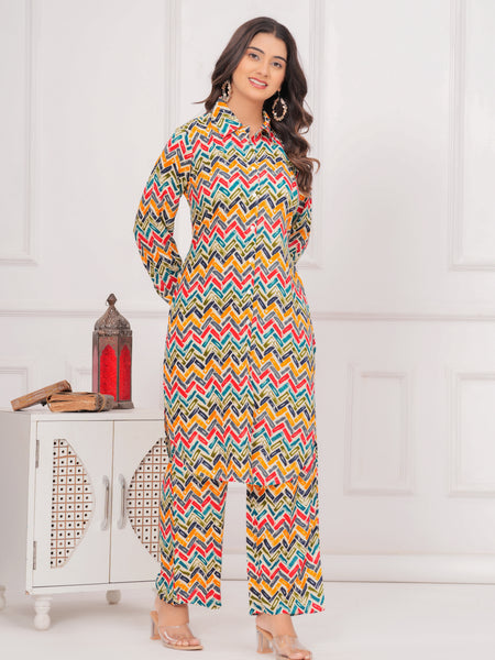 Wavy Wonder Collared Co-ord Set