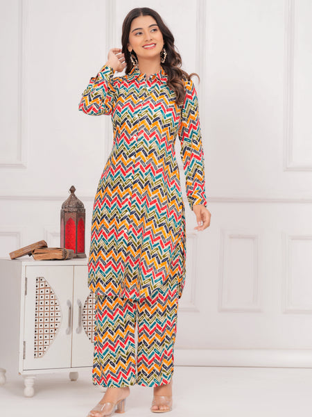 Wavy Wonder Collared Co-ord Set