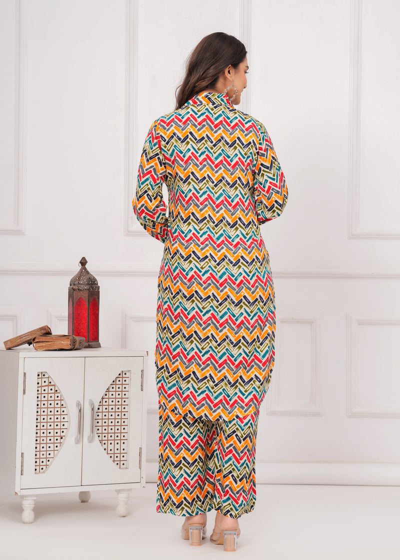 Wavy Wonder Collared Co-ord Set