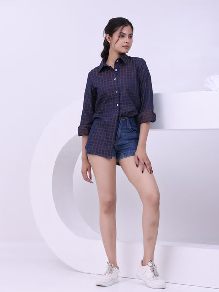 Wine Grid Charm Shirt Yellow