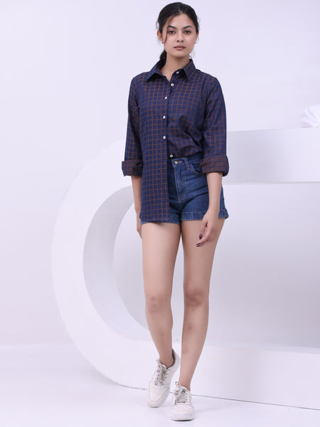 Wine Grid Charm Shirt Yellow