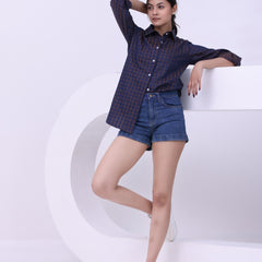 Wine Grid Charm Shirt Yellow