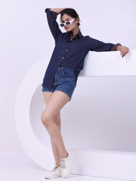 Moonlit Indigo Shirt Yellow