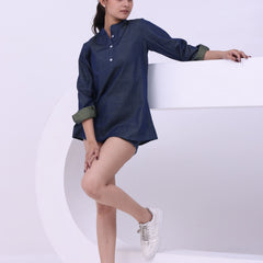 Denim Daze Button-Up Kurti
