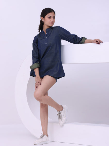 Denim Daze Button-Up Kurti