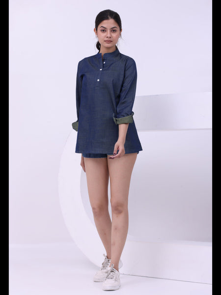 Denim Daze Button-Up Kurti