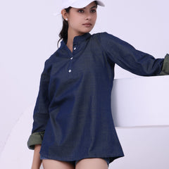 Denim Daze Button-Up Kurti