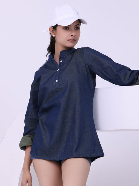 Denim Daze Button-Up Kurti