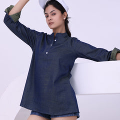 Denim Daze Button-Up Kurti