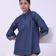 Printed Denim Short Kurti