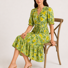 Floral midi sleeve dress