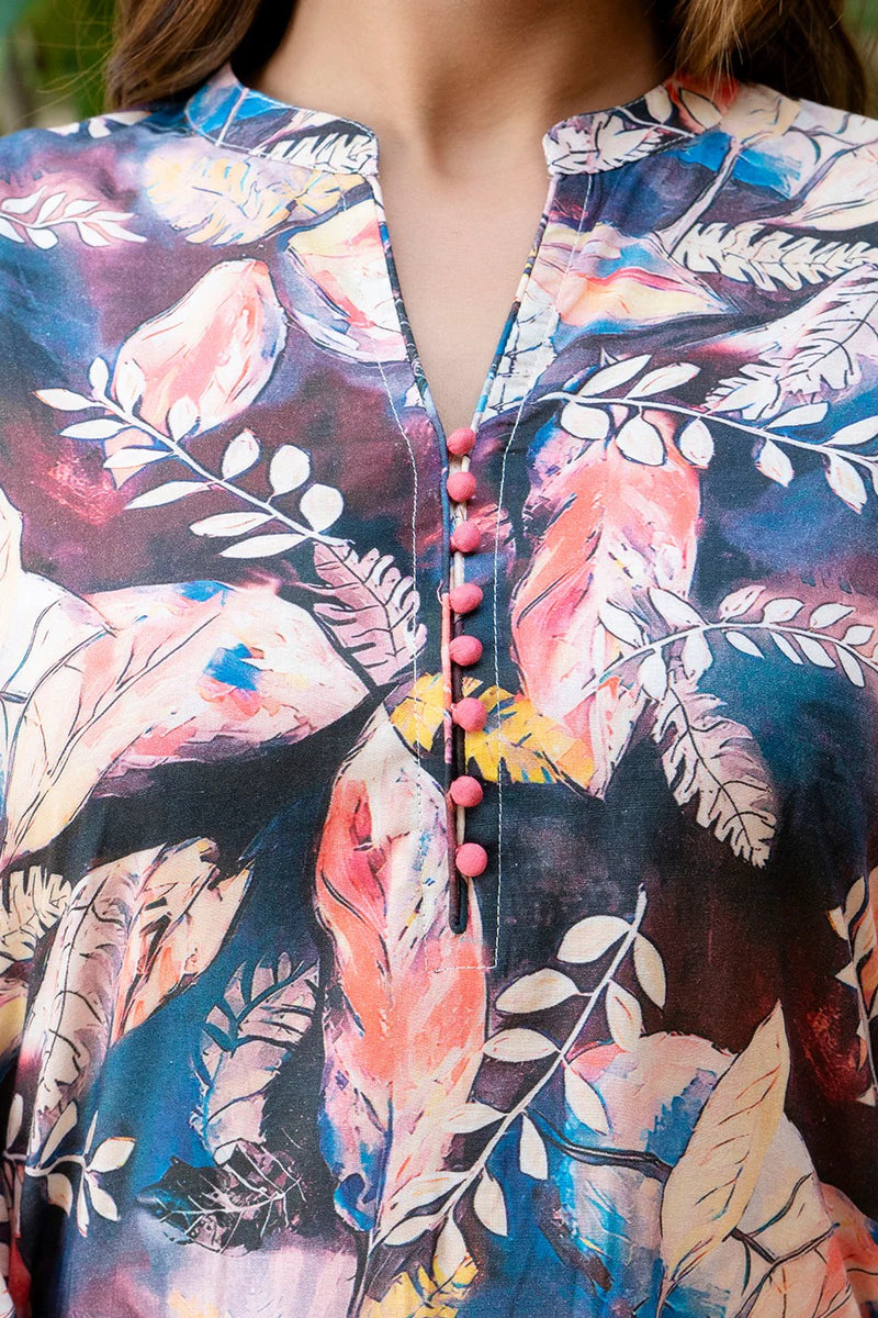 Dusky Feather Print Co-ord Set