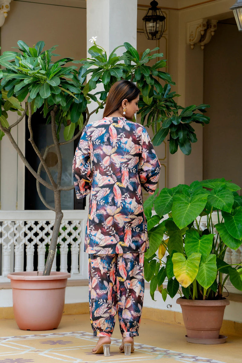Dusky Feather Print Co-ord Set