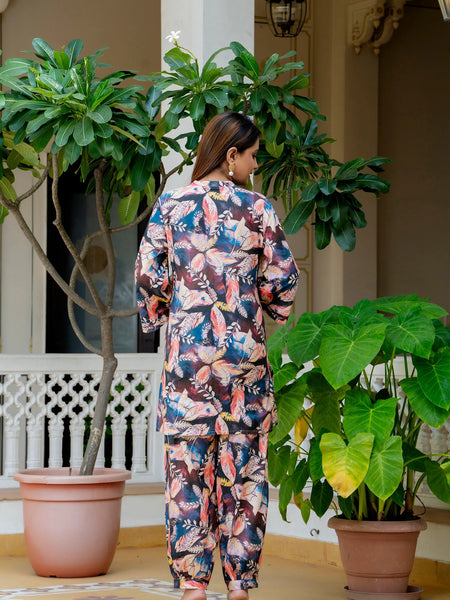 Dusky Feather Print Co-ord Set