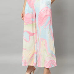 Abstract Ruffle Top Co-ord Set