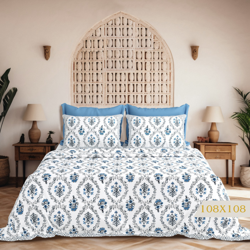 Regal Blossom Jaal Bedsheet