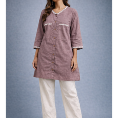 Serene Bloom Straight Shirts Brik