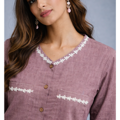 Serene Bloom Straight Shirts Brik