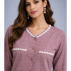 Serene Bloom Straight Shirts Brik