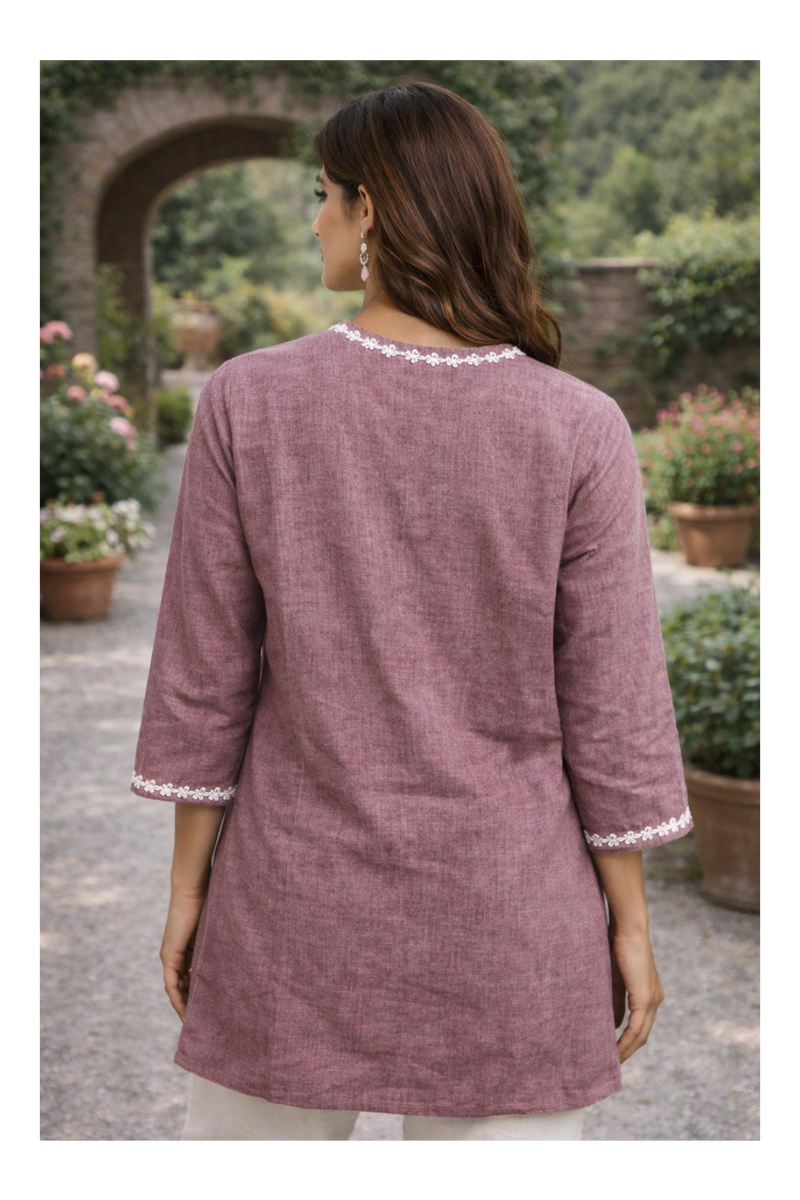 Serene Bloom Straight Shirts Brik