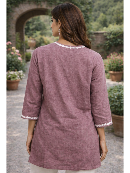 Serene Bloom Straight Shirts Brik