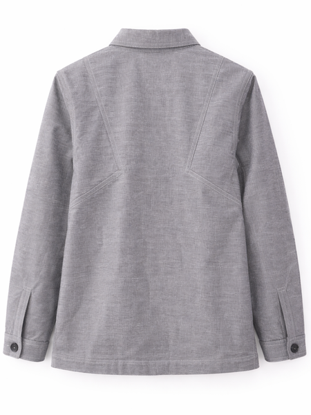 Washed Grey Patch Utility Jacket Back