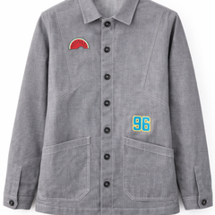 Washed Grey 96 Patch Utility Jacket 