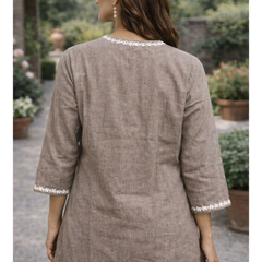 Serene Bloom Straight Shirts Brown