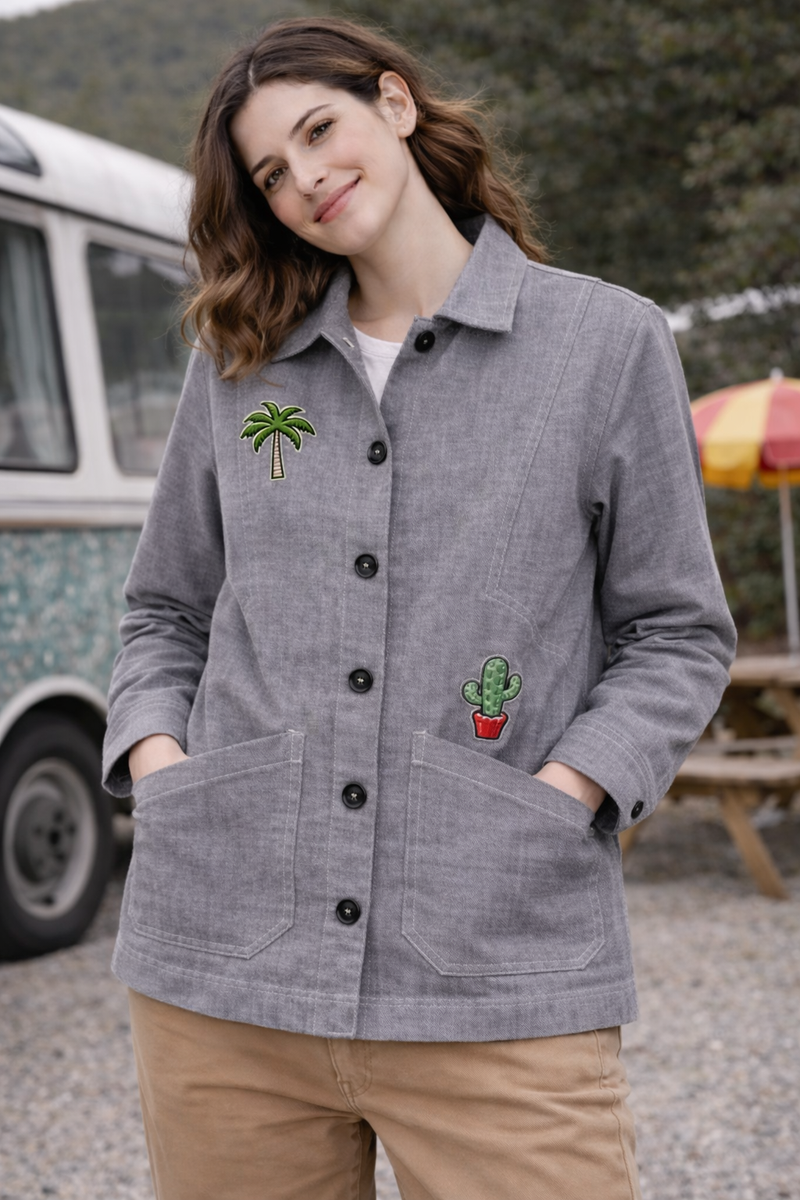 Vintage 96 Patch Utility Jacket Female