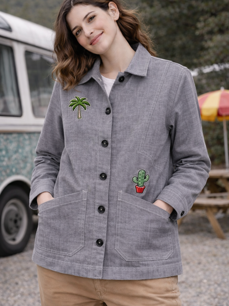 Vintage 96 Patch Utility Jacket Female
