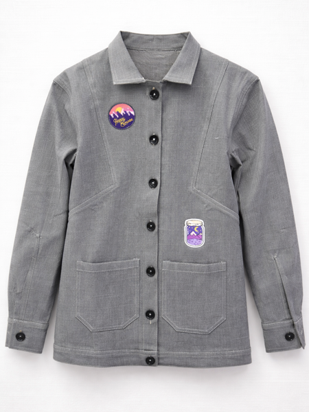 Casual Patchwork Cotton Jacket Front