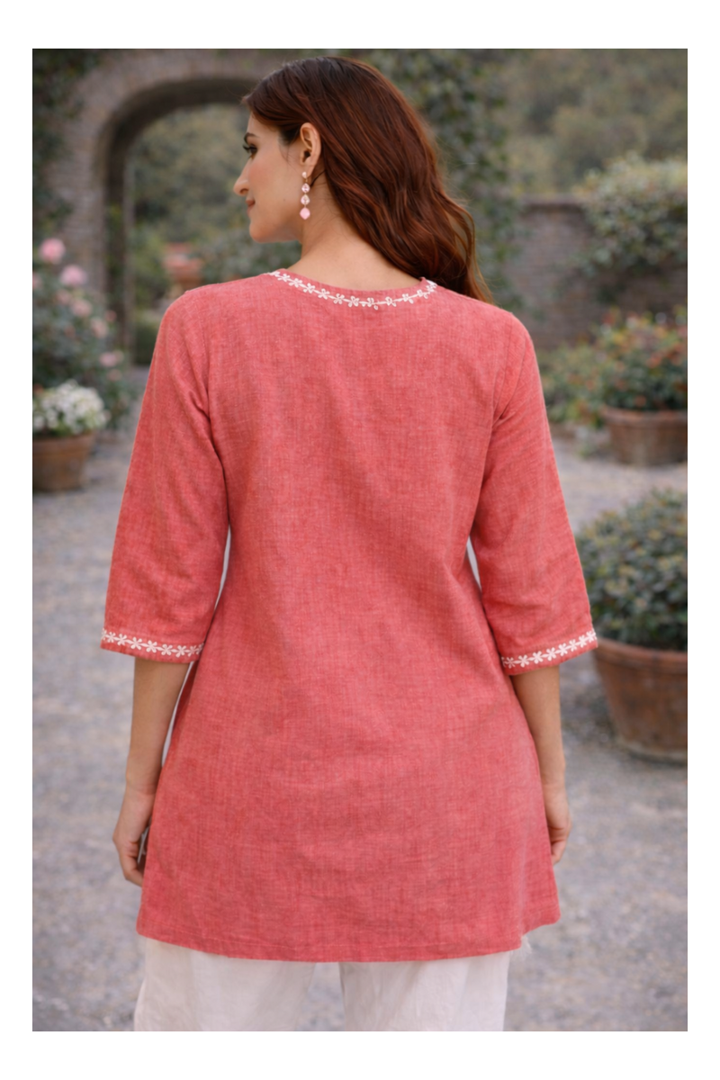 Serene Bloom Straight Shirts Pink