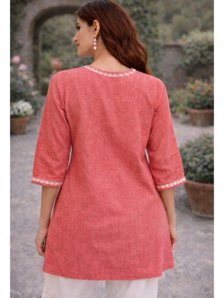 Serene Bloom Straight Shirts Pink