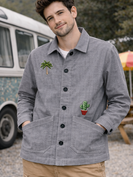 Vintage 96 Patch Utility Jacket Male