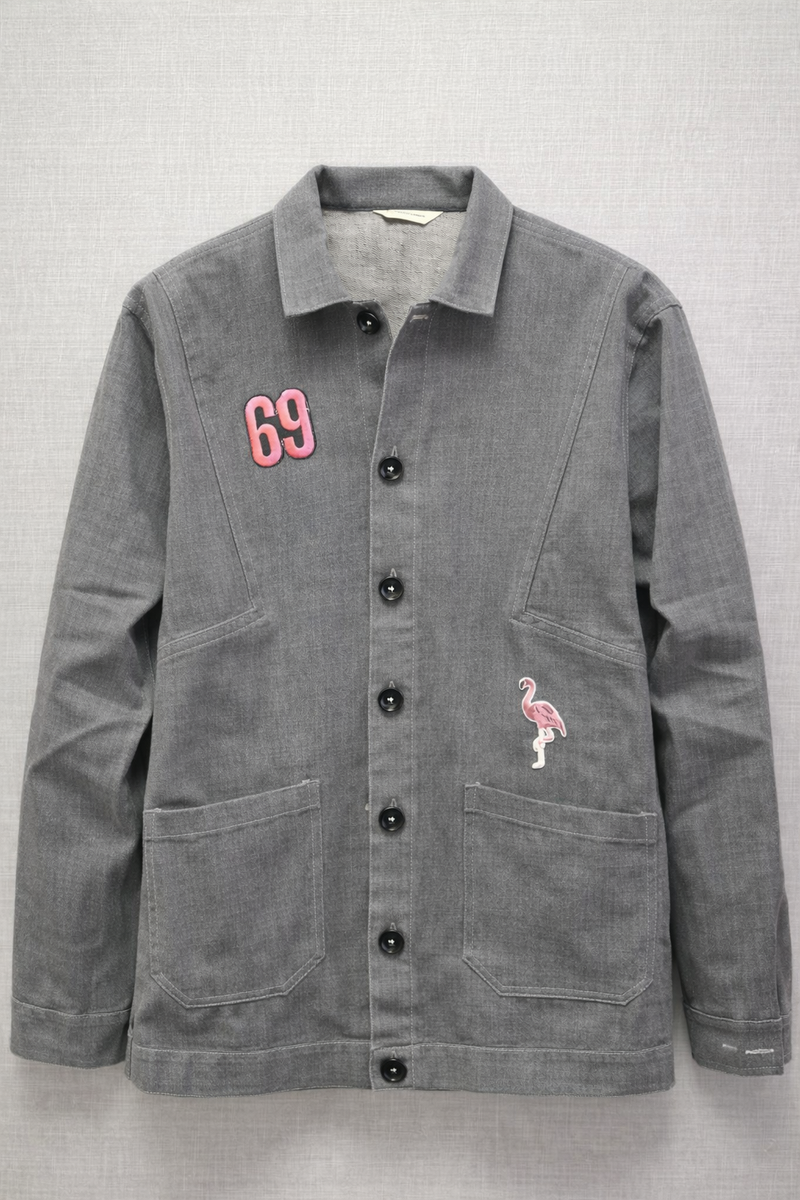 Flamingo Patch Grey Utility Jacket Front