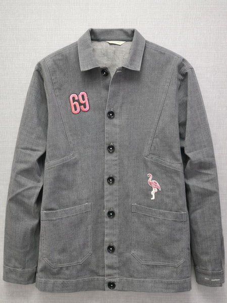 Flamingo Patch Grey Utility Jacket Front
