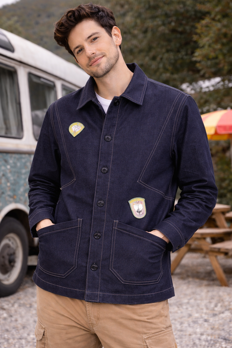 Urban Patchwork Utility Jacket Male