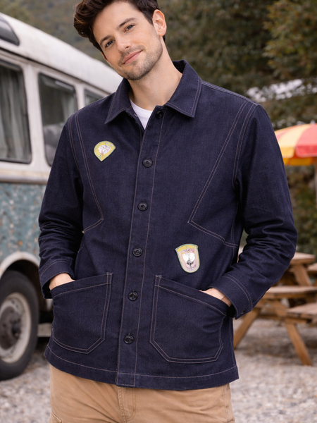 Urban Patchwork Utility Jacket Male