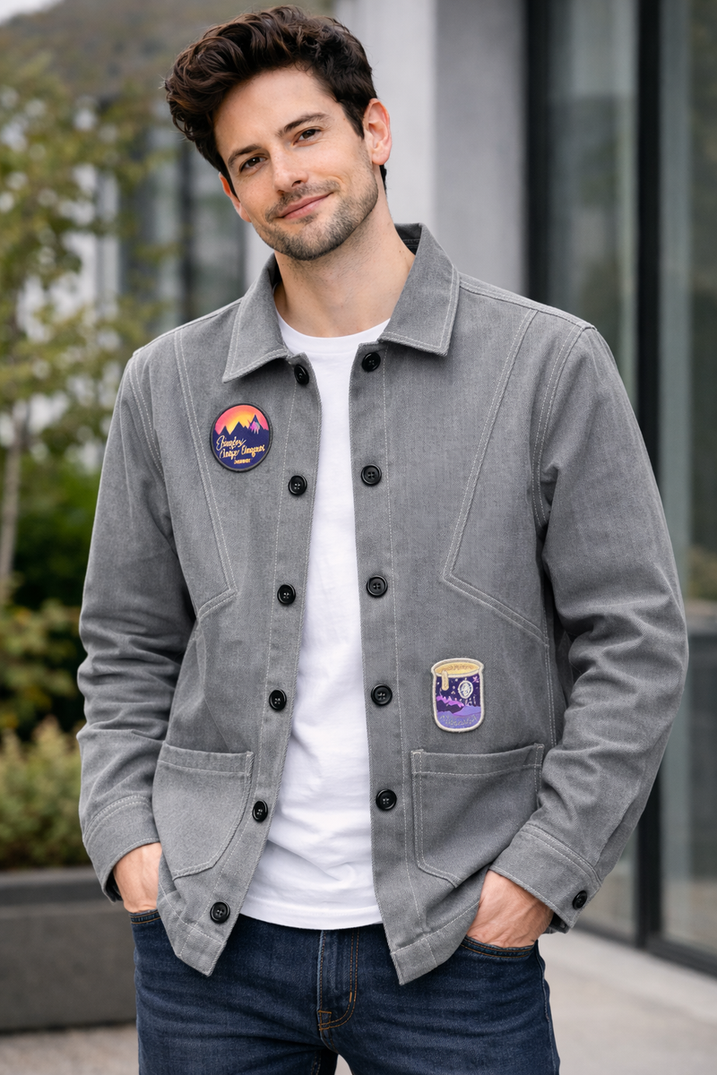 Casual Patchwork Cotton Jacket Male