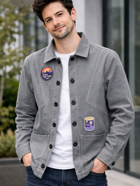 Casual Patchwork Cotton Jacket Male