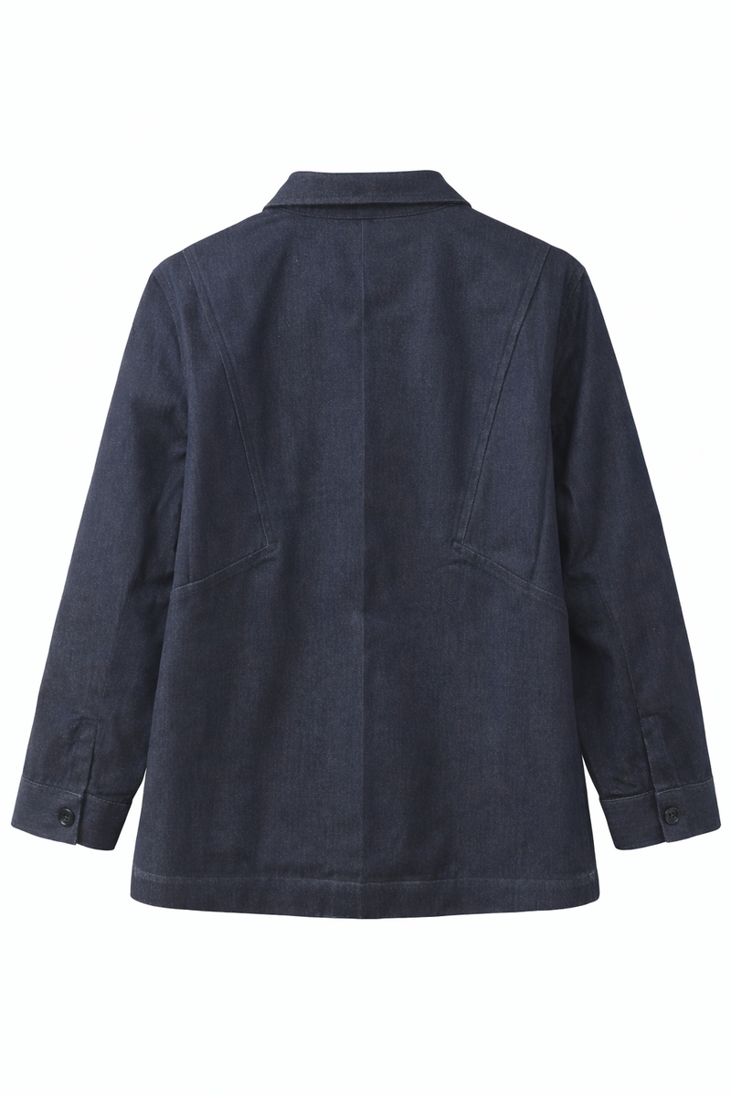 Denim Blue Graphic Patch Jacket Back