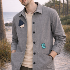 Coffee Mood Patch Grey Jacket Male 