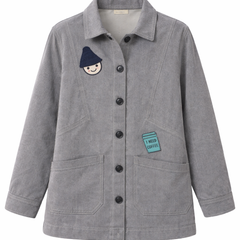 Coffee Mood Patch Grey Jacket Front