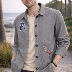 California Patch Grey Utility Jacket Male