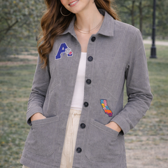California Patch Grey Utility Jacket Female