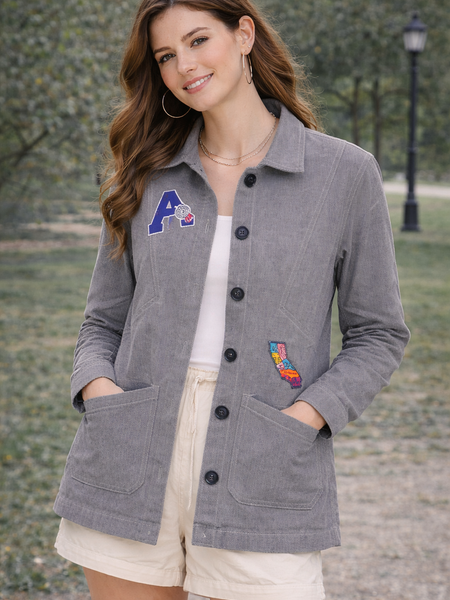 California Patch Grey Utility Jacket Female