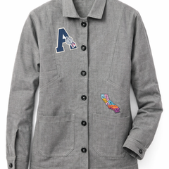 California Patch Grey Utility Jacket Front