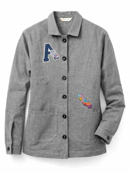 California Patch Grey Utility Jacket Front