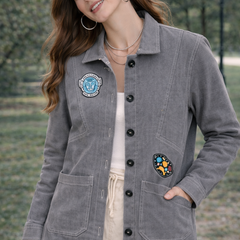 Space Patch Grey Utility Jacket Female